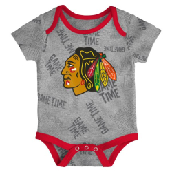 3 ks sada - Dětské body NHL Outerstuff Chicago Blackhawks Game Time