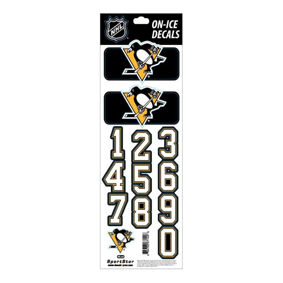 Čísla na helmu Pittsburgh Penguins (dark)