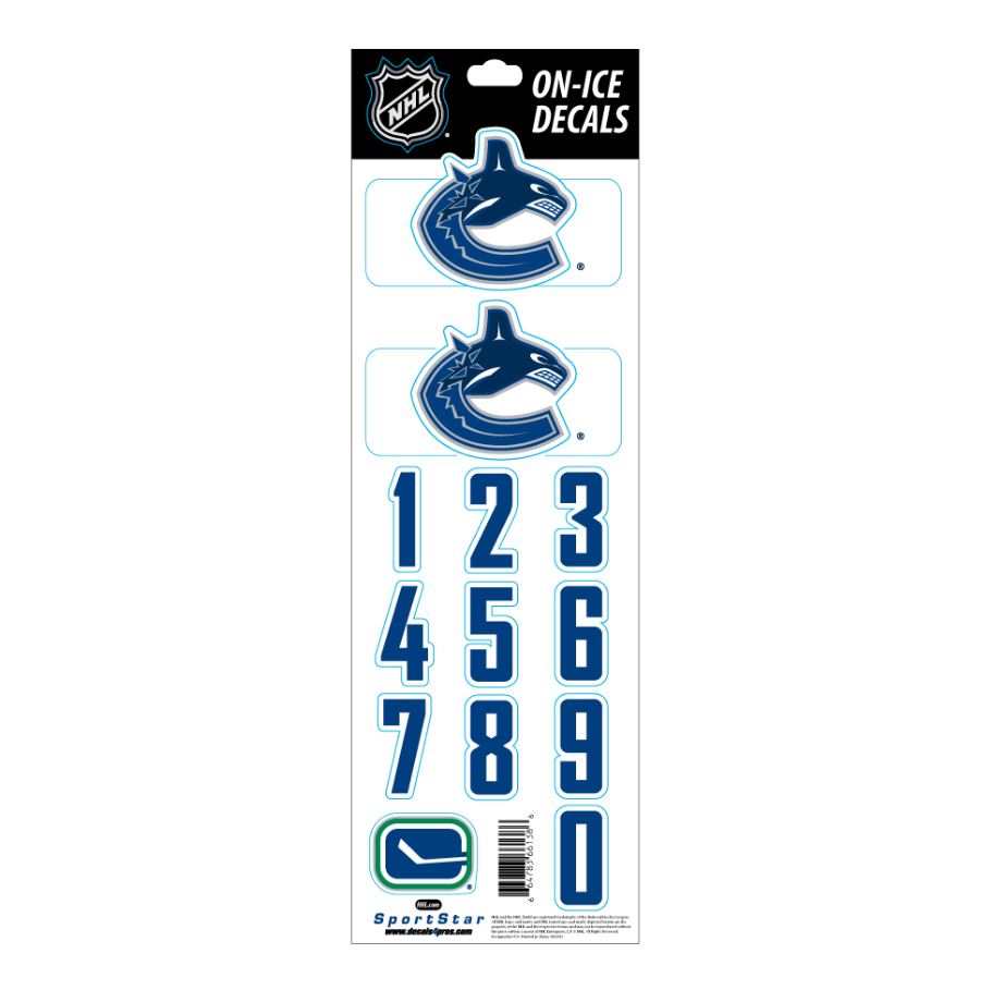 Čísla na helmu Vancouver Canucks
