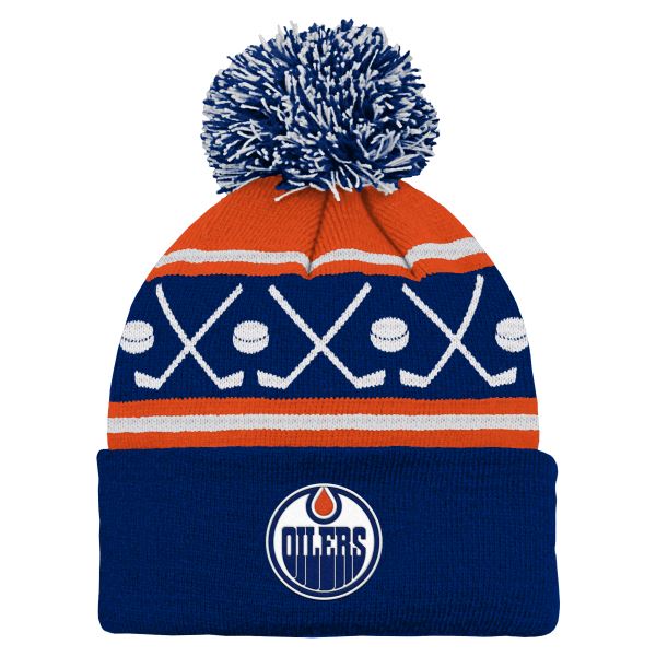 Dětský kulich NHL Outerstuff Edmonton Oilers Face-off Cuff Pom