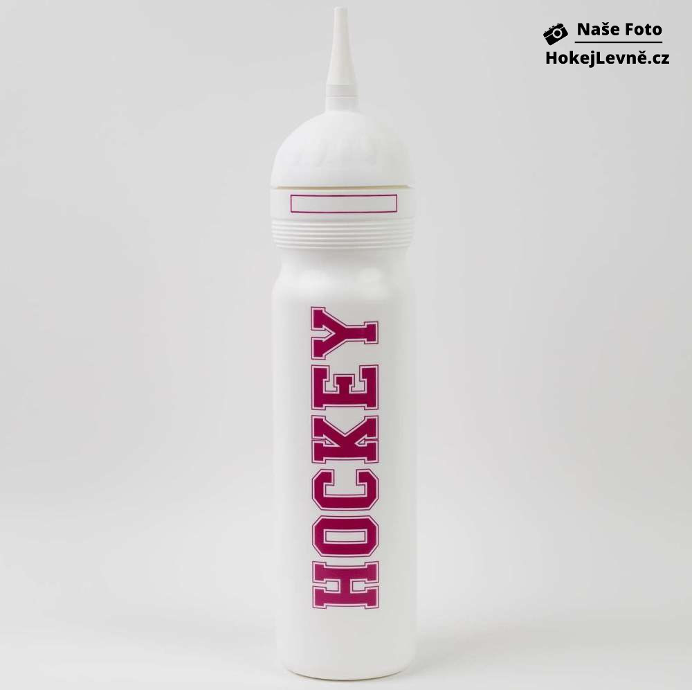 Láhev Hockey 1l Bílá / růžová