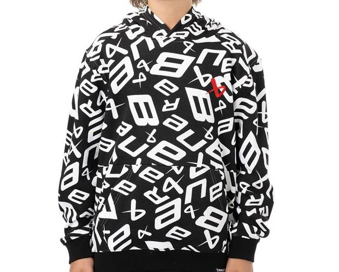 Mikina BAUER S24 SCRAMBLE HOODIE - YTH-BLK/WHT-XL