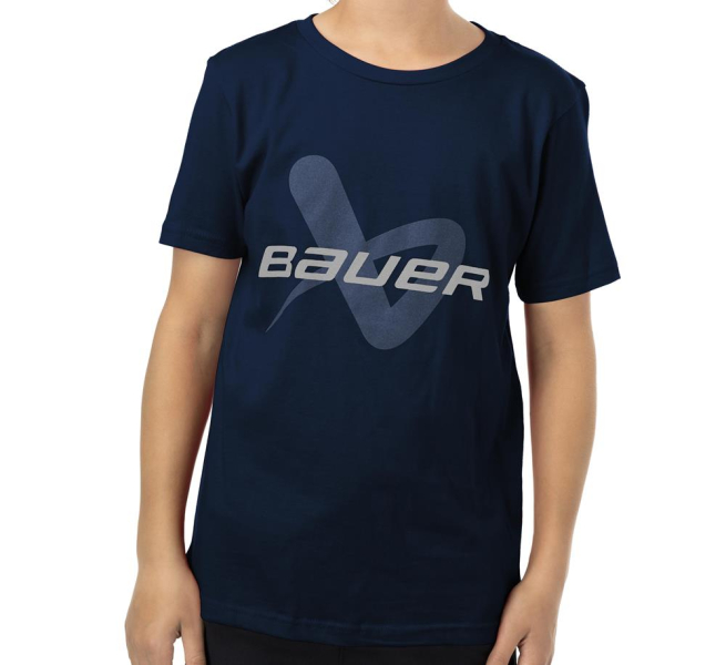 Dětské triko Bauer S24 CORE SS LOCKUP TEE Tmavě Modré YTH