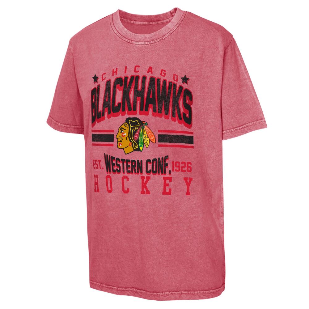 Dětské triko NHL Outerstuff Chicago Blackhawks Pigment Dyed (červená)