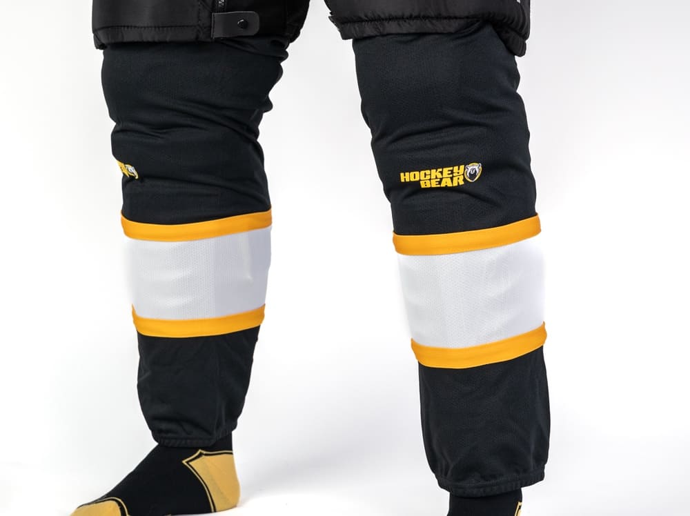 Pletené Hokejové Štulpny Hockey Bear - Černé/Žluté/Bílé